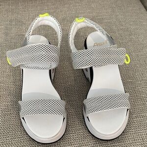 Ash Monochrome Sandals with Neon Highlights